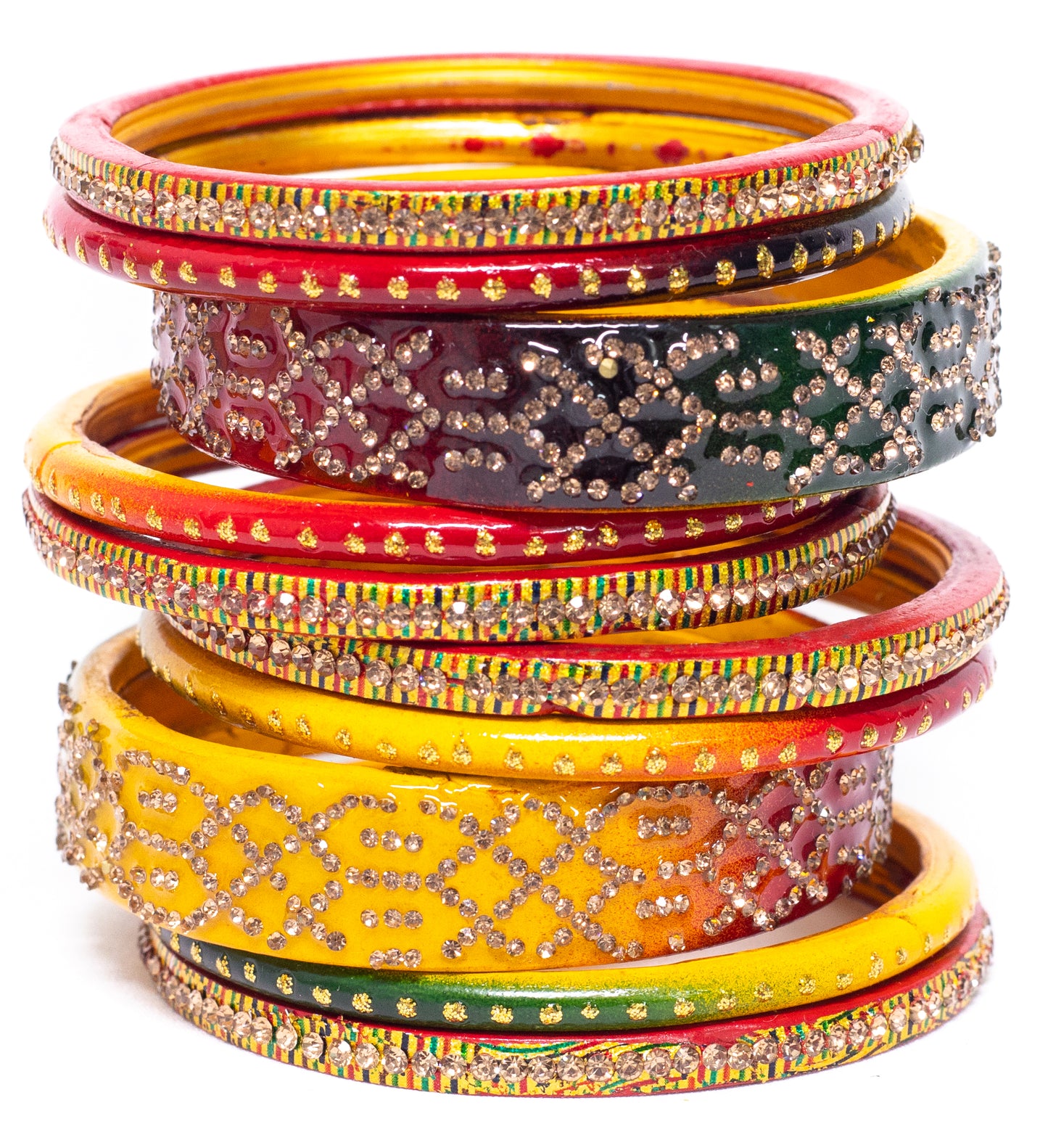 Swara Creations Lah/Lac bangles Set, LAHTHI Churi zircon work for Women and Girls
