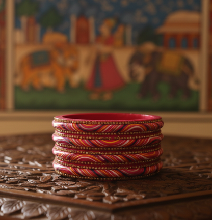 Swara Creations Lac | Lah | Lakh bangle/Kada set SKU (408)