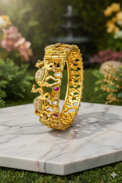 Swara Creations Gold Plated Stylish Kada Bangles SKU(412)