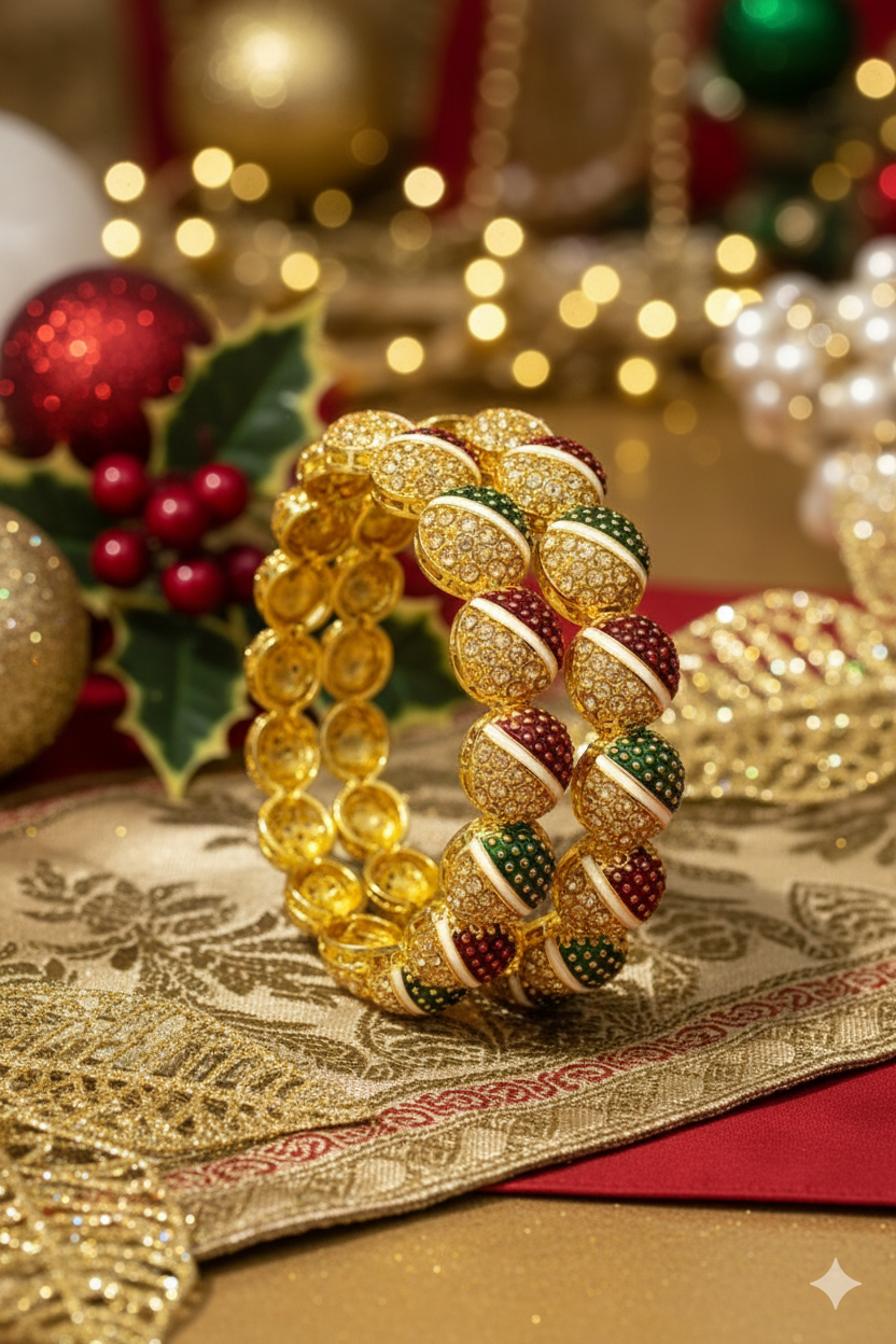 Swara Creations Gold Plated Latest Stylish Traditional Kada SKU 411