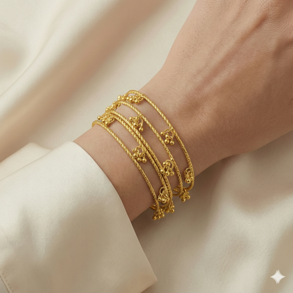 Swara Creations Kashmiri Ghungroo Latkan Bangles Set SKU(384)