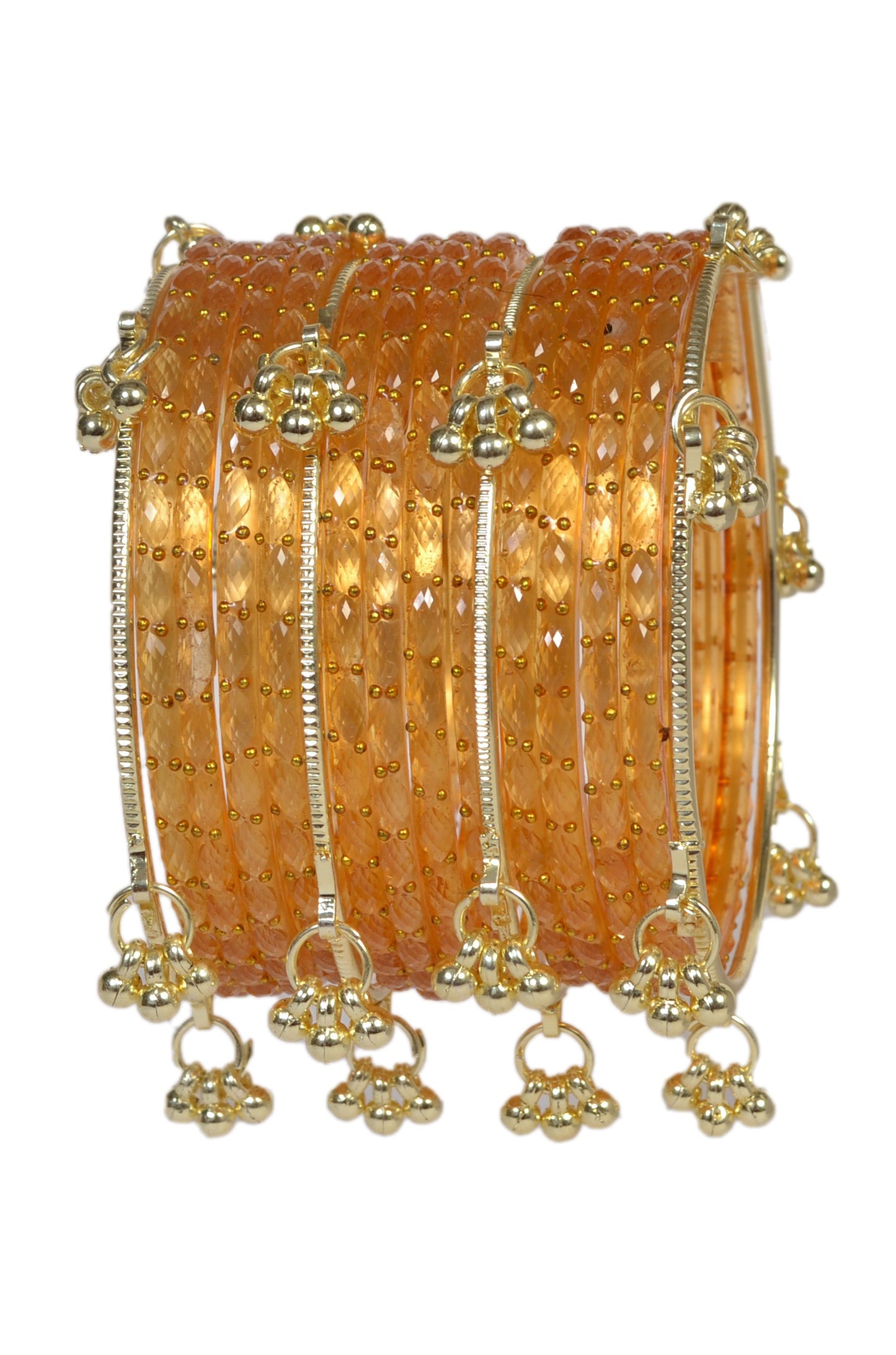 Swara Creations Kashmiri Ghungroo glass Bangles set SKU(415)