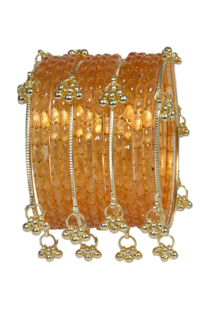 Swara Creations Kashmiri Ghungroo glass Bangles set SKU(415)