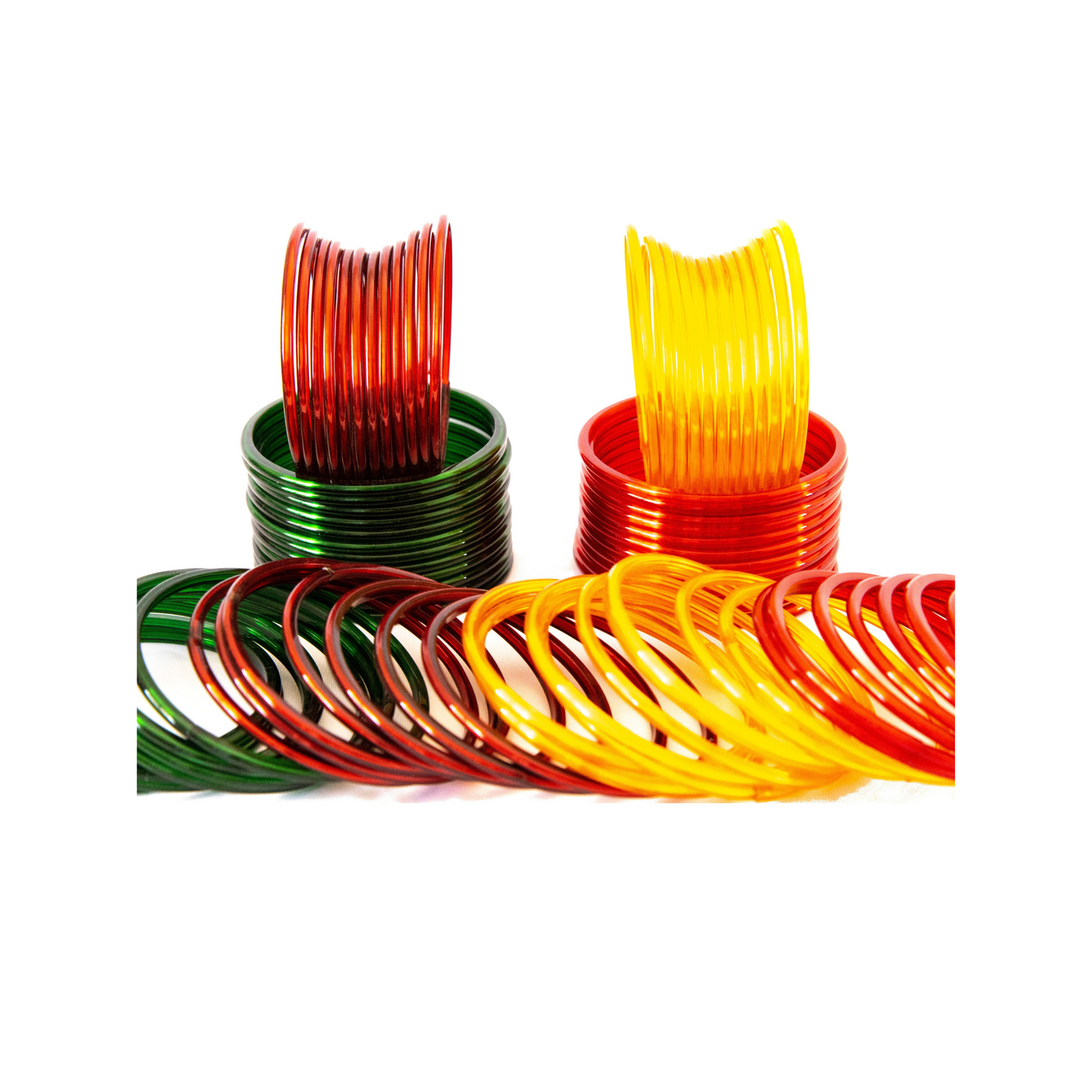 Swara Creations Traditional glass bangles plain all colours/Red Green Brown Yellow combos for Women & girls (SKU113)