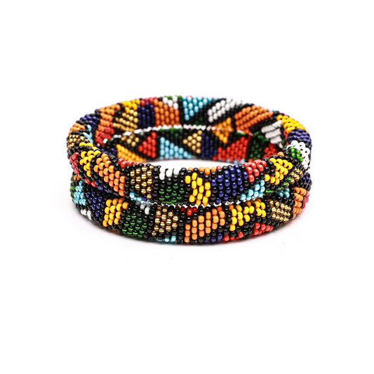 Swara Creations Traditional Multicolor Metal Bangles with glass beads | MP Art | Designs for Women & Girls (SN137)