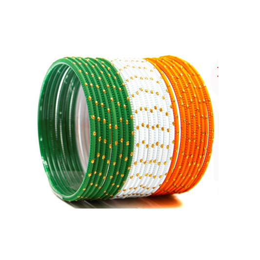 Swara Creations Tricolor  Metal bangles set for Women & Girls(SKU094)