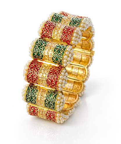 Swara Creations Gold Plated  Handcrafted Bangles SKU(413)