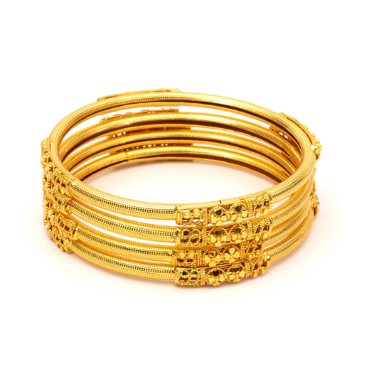 Swara Creations Brass Bangles Bangles with self Design for Women & Girls (Quantity-4)(SKU104)