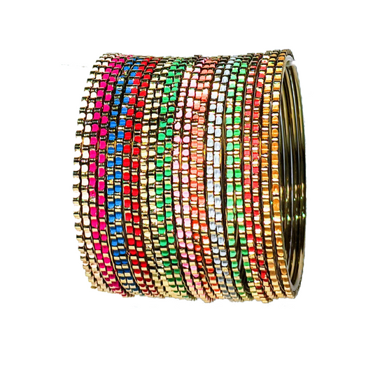 Swara Creations Metal Bangles Set in Multicolor for Women & Girls (24Pcs)(SKU157)