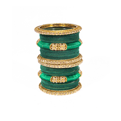 Swara Creations Metal Velvet Bangles Set with Zircon and Silk Thread Work kadas | for Women & Girls (Set of 30 pcs)(SKU176)