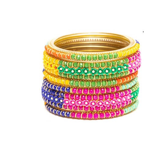 Swara Creations Traditional Multicolor Glass Bangles/Kada Set for Women & Girls