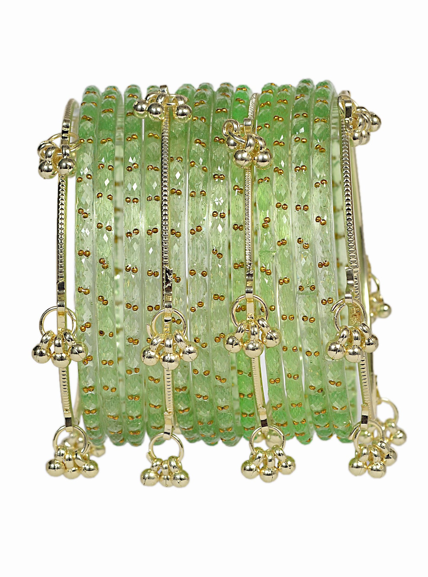 Swara Creations Kashmiri Ghungroo glass Bangles set SKU(415)