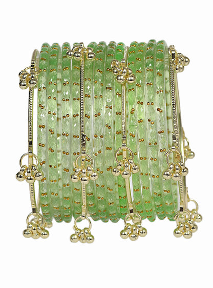 Swara Creations Kashmiri Ghungroo glass Bangles set SKU(415)