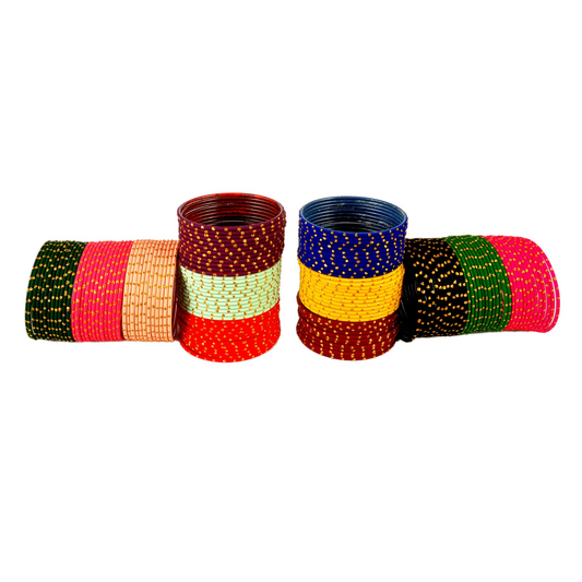 Swara Creations Traditional Metal Bangle/Churi Set, in Multicolor for Women/Girls(SKU304)