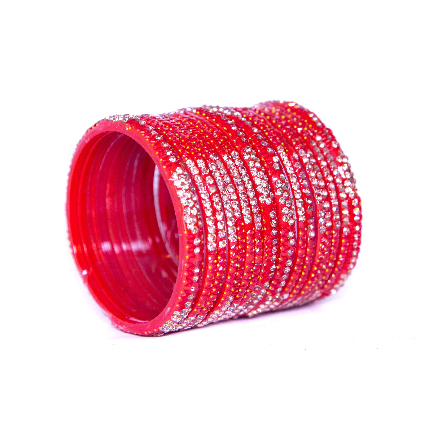 Stonework Multicolor Glass Bangles Set