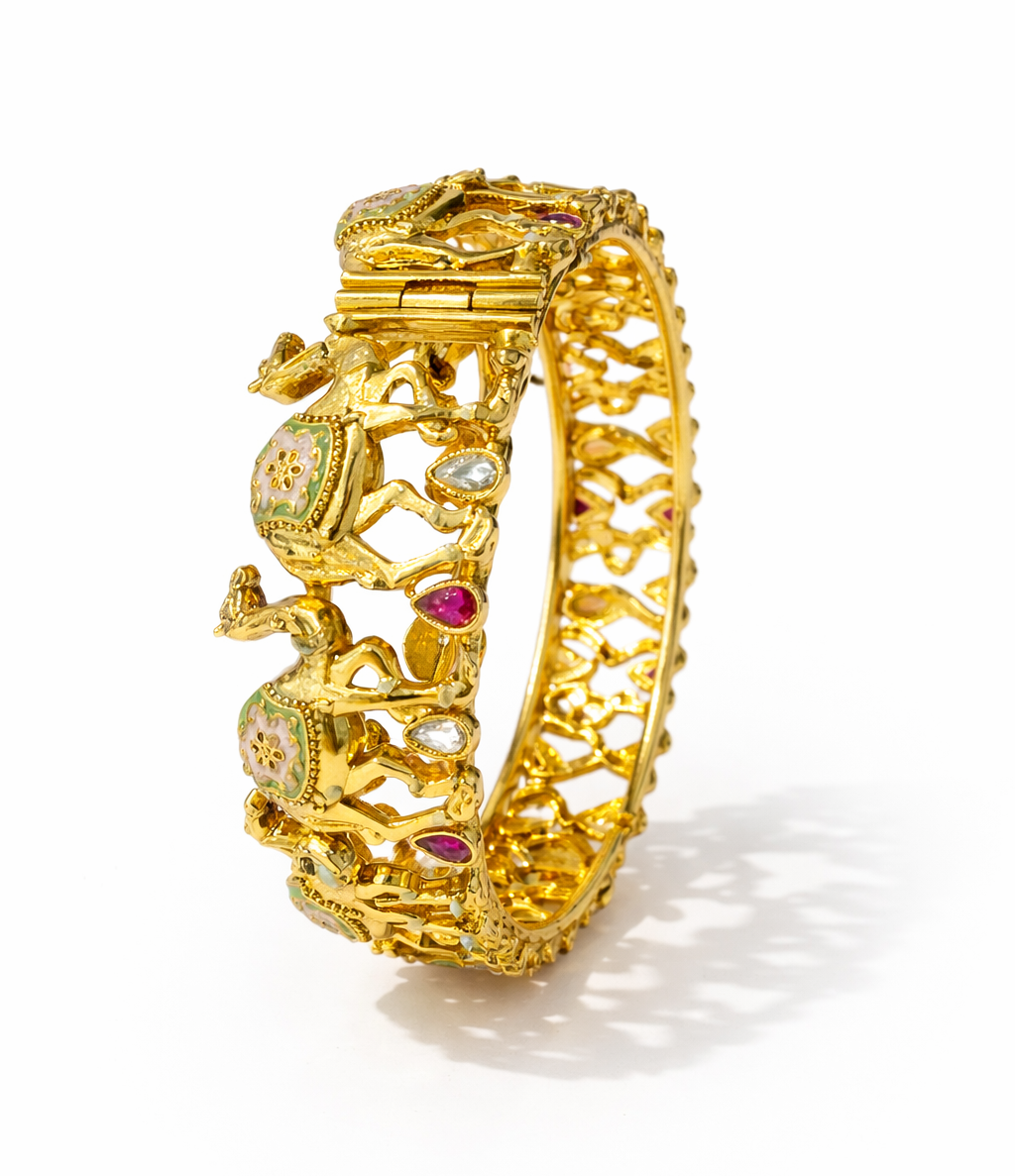 Swara Creations Gold Plated Stylish Kada Bangles SKU(412)