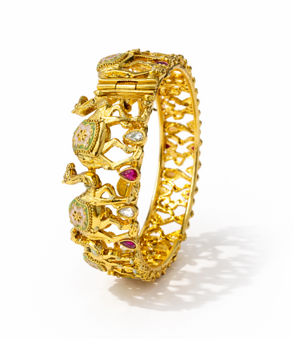 Swara Creations Gold Plated Stylish Kada Bangles SKU(412)