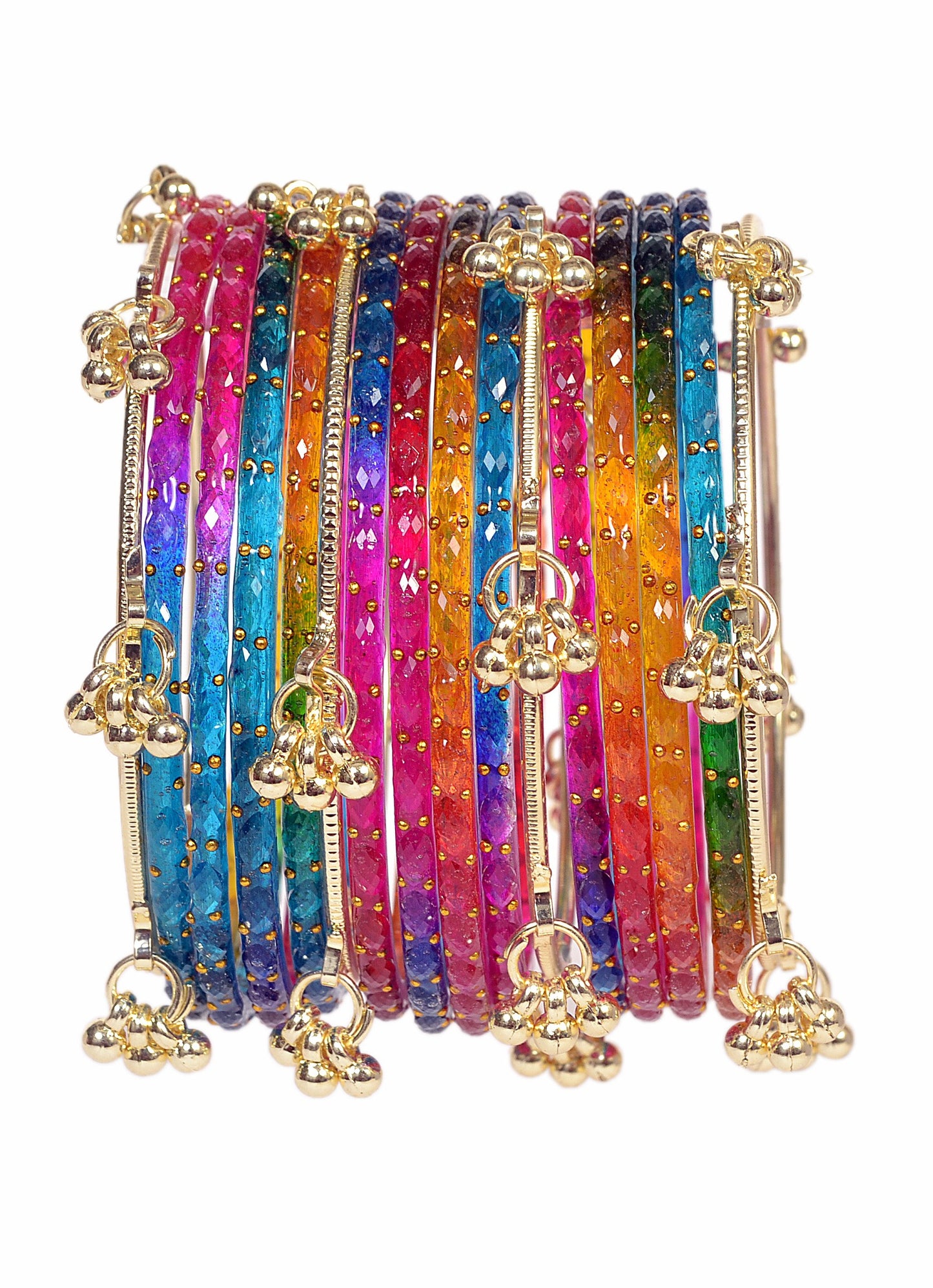 Swara Creations Kashmiri Ghungroo glass Bangles set SKU(415)