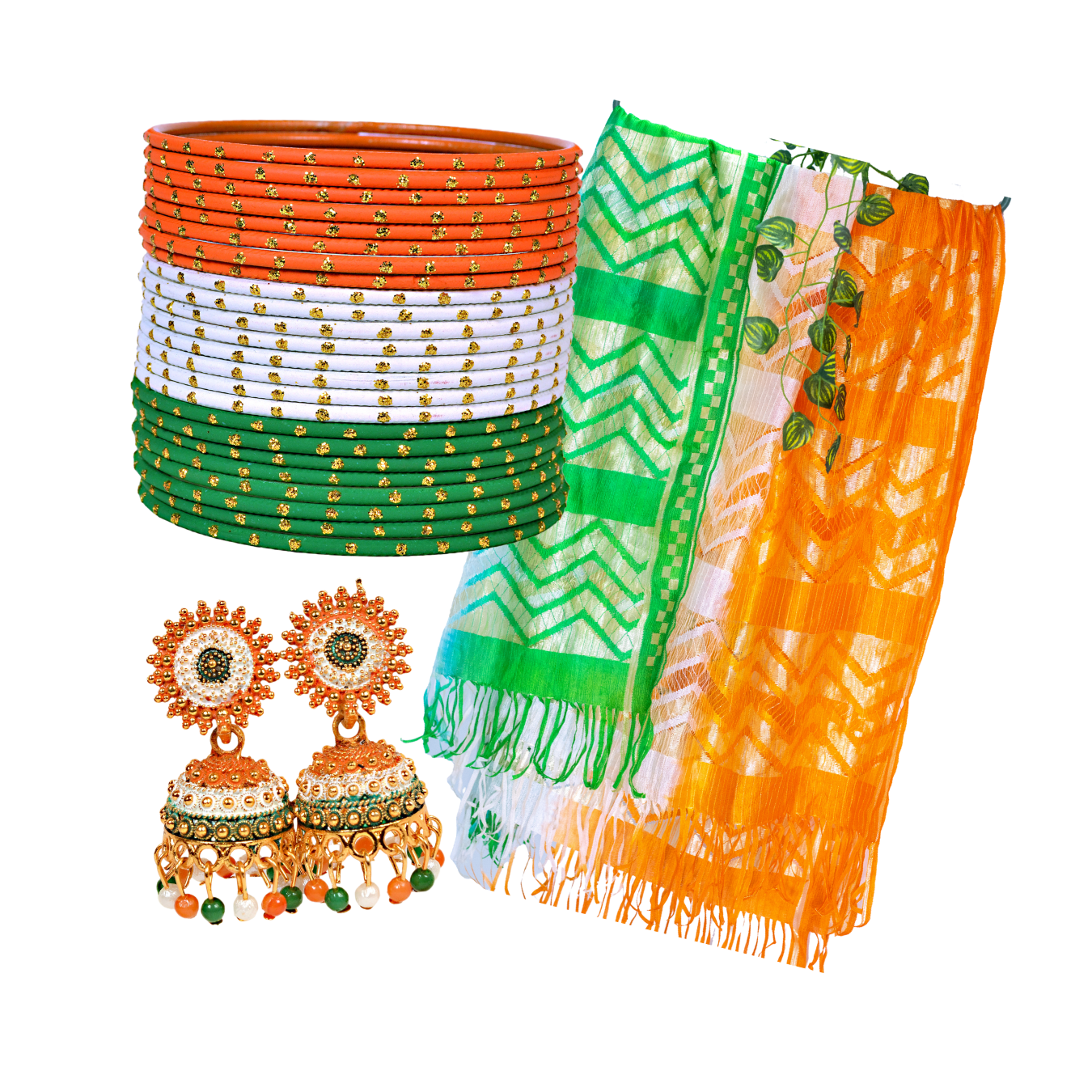 Tricolor Multicolor Metal bangles set (SKU094)