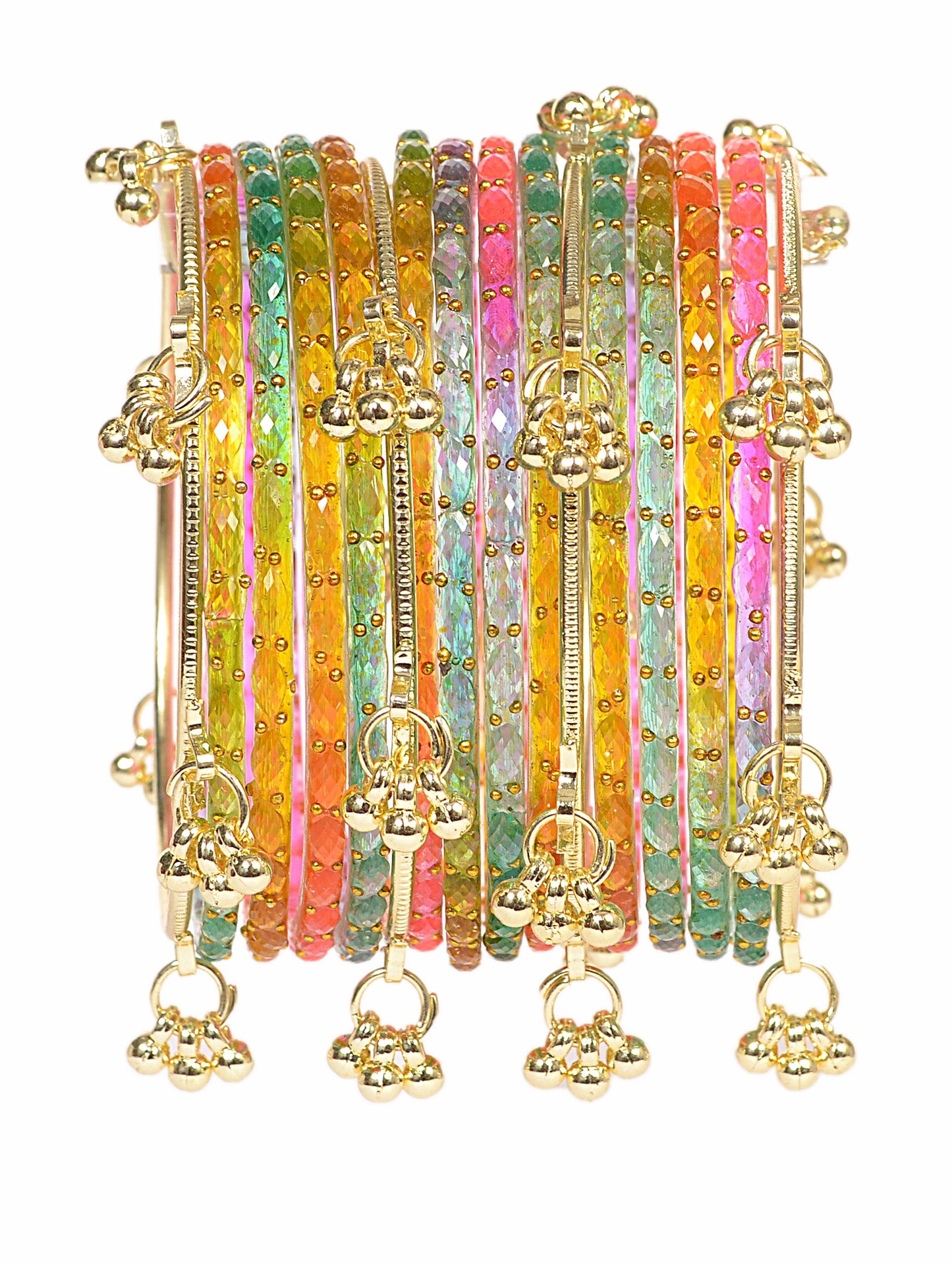 Swara Creations Kashmiri Ghungroo glass Bangles set SKU(415)