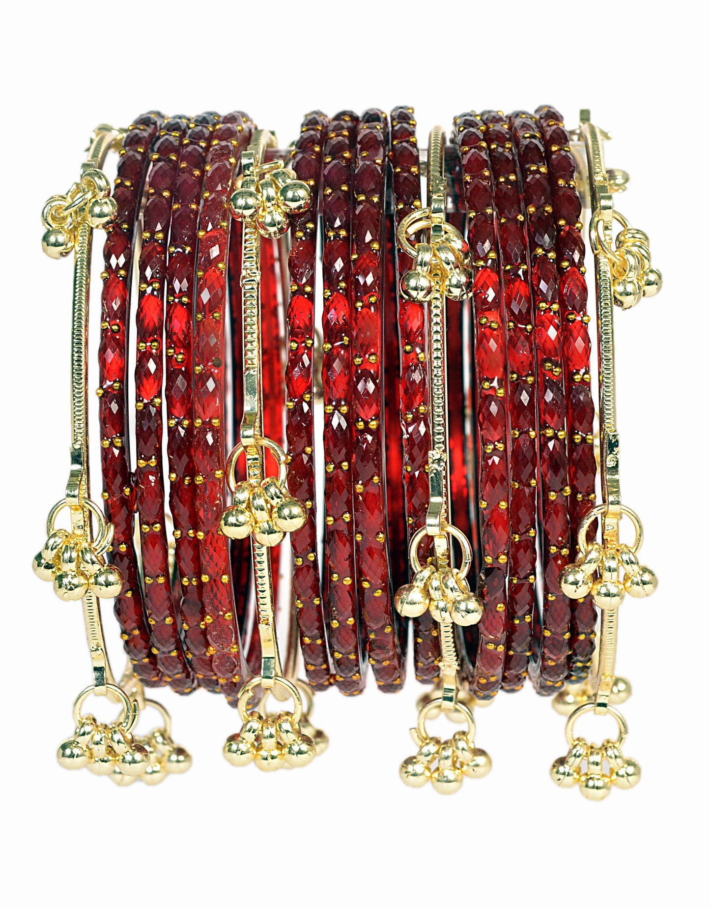 Swara Creations Kashmiri Ghungroo glass Bangles set SKU(415)