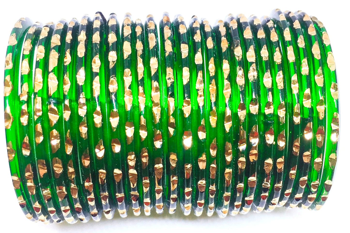Swara Creations Glass Bangle with Pure Gold Handwork | Stylish Fancy Design for Women & Girls (24 PCS)(020)