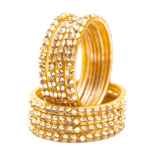 Zircon Golden Glass Bangles Set
