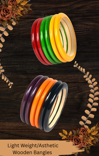 Traditional Handmade Wooden Bangle set