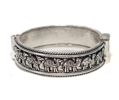 Swara Creations Oxidized Brass Bracelet & Earring Set SKU (407)