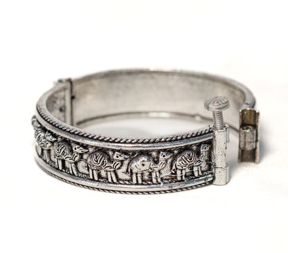 Swara Creations Oxidized Brass Bracelet & Earring Set SKU (407)