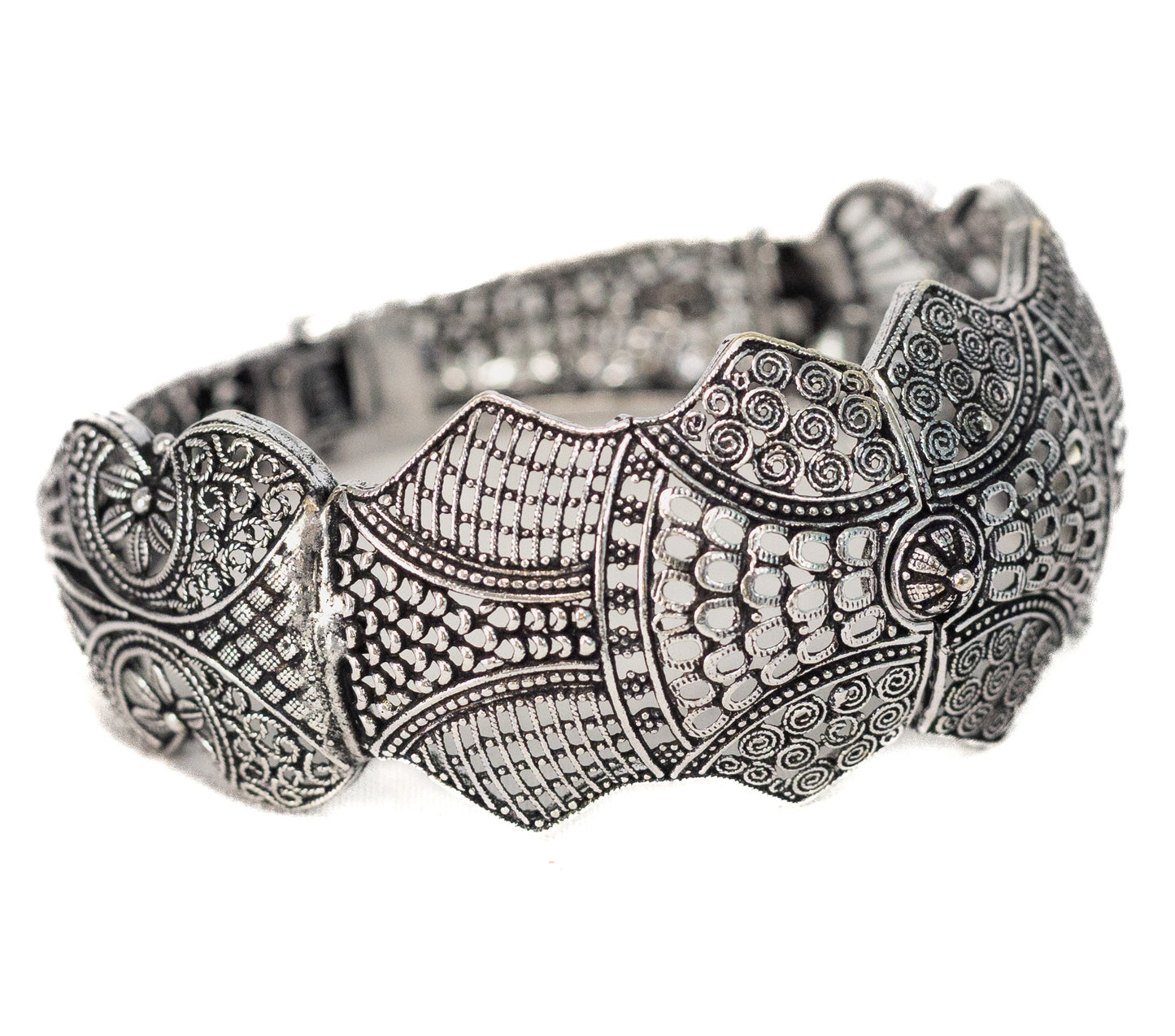Swara Creations Silver-Plated Oxidized & Earring Set SKU (410)