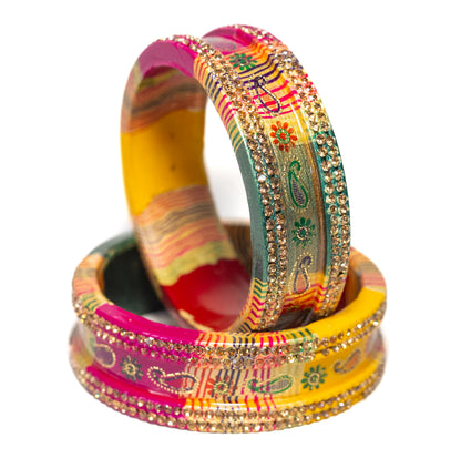 Swara Creations Lac Lakh bangle set for women | Lahthi | Lehthi set Rajasthani Bangles (Sku288)