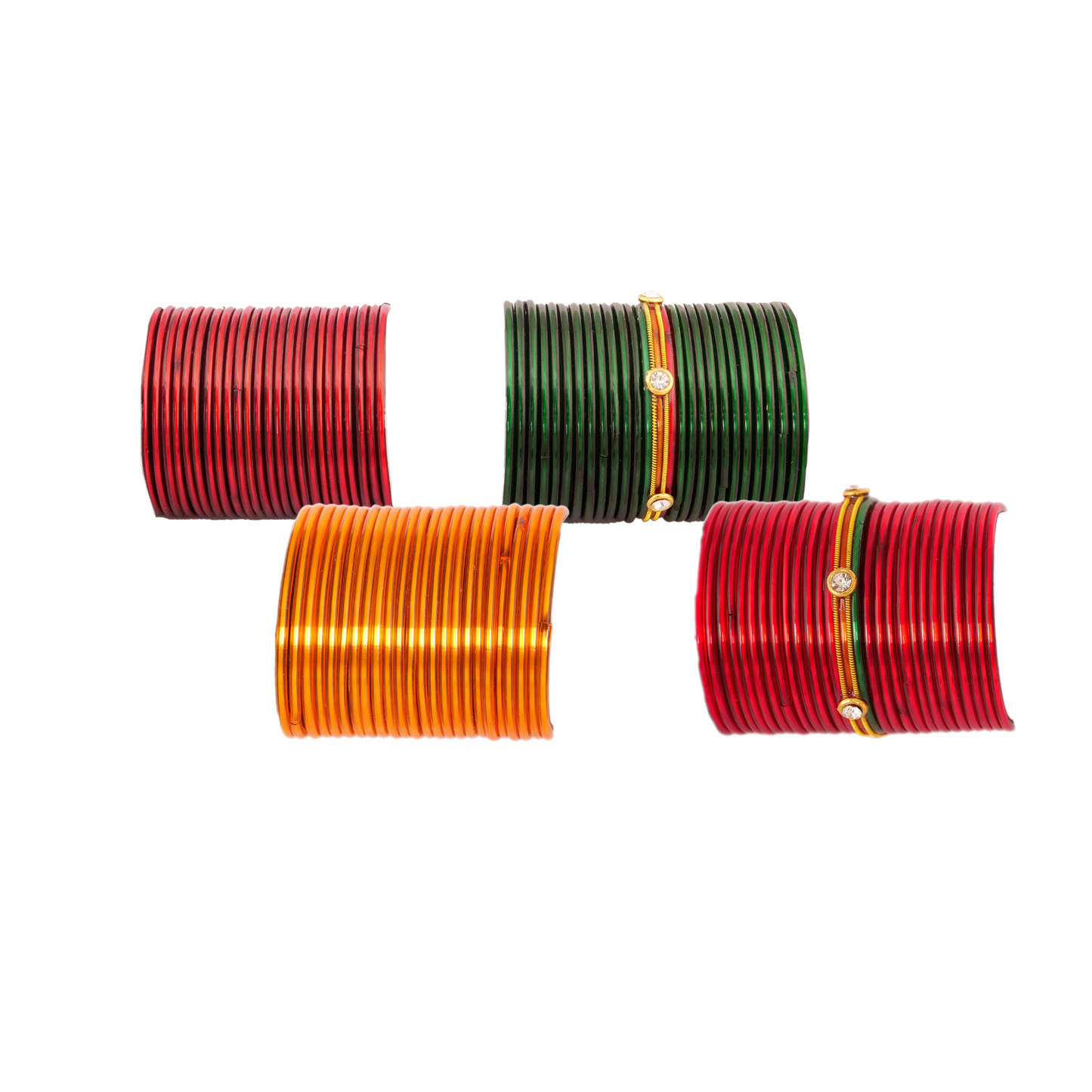 Swara Creations Traditional glass bangles plain all colours/Red Green Brown Yellow combos for Women & girls (SKU113)