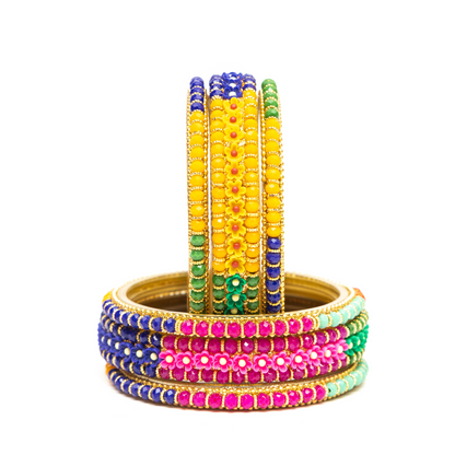 Swara Creations Traditional Multicolor Glass Bangles/Kada Set for Women & Girls