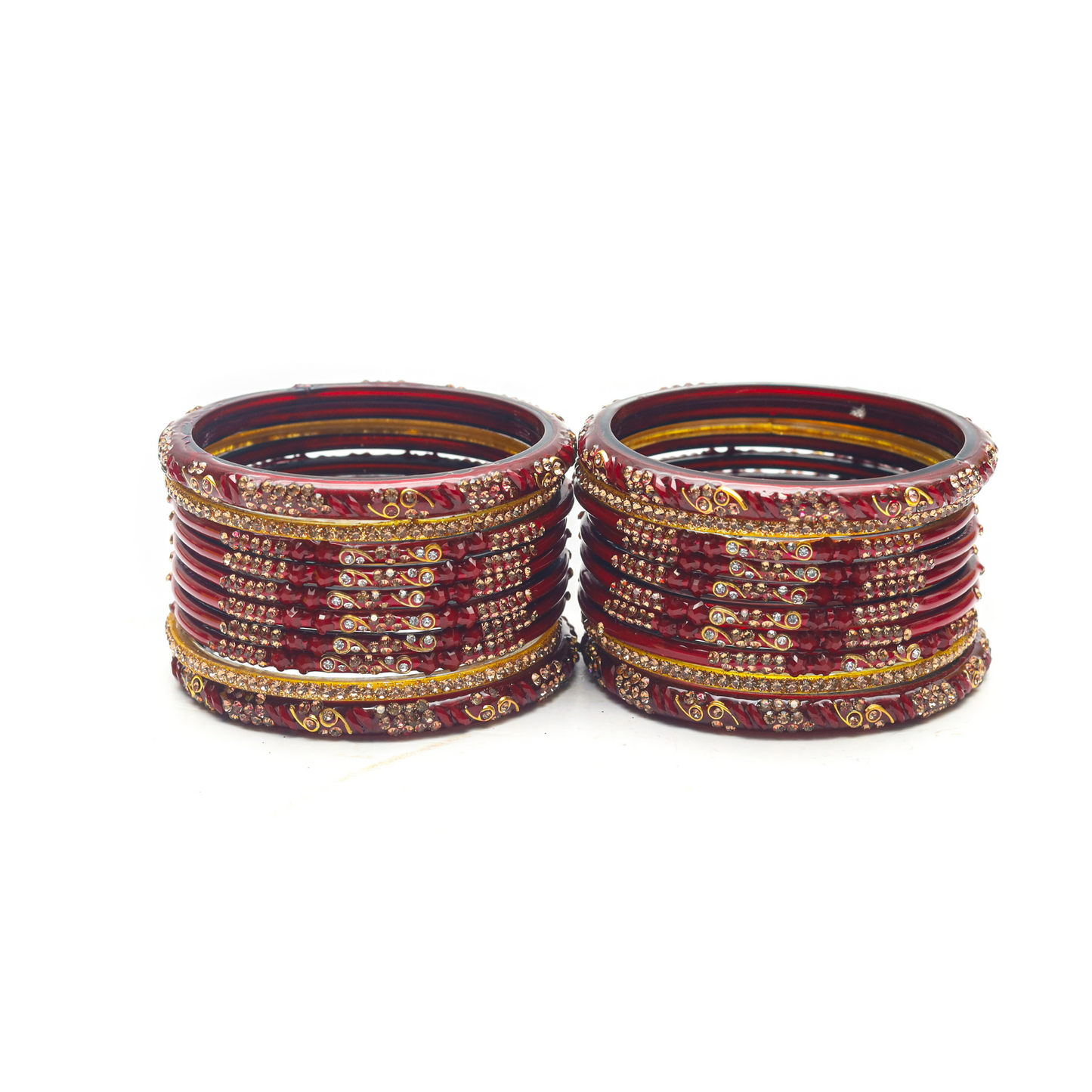 Swara Creations Glass Bangles Set in Red & Maroon Color for Women & Girls (SKU223)
