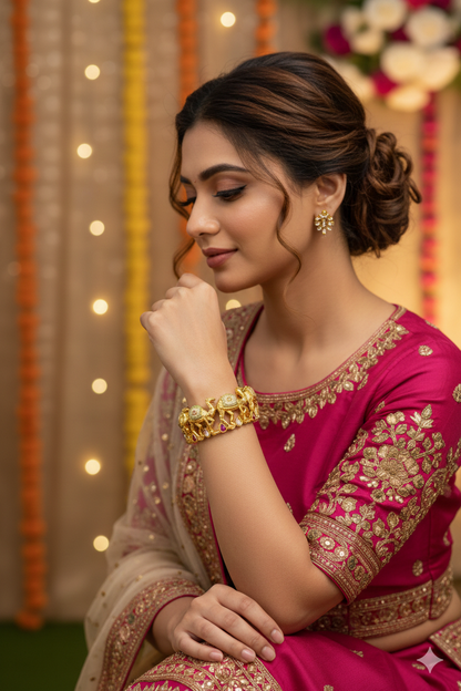 Swara Creations Gold Plated Stylish Kada Bangles SKU(412)