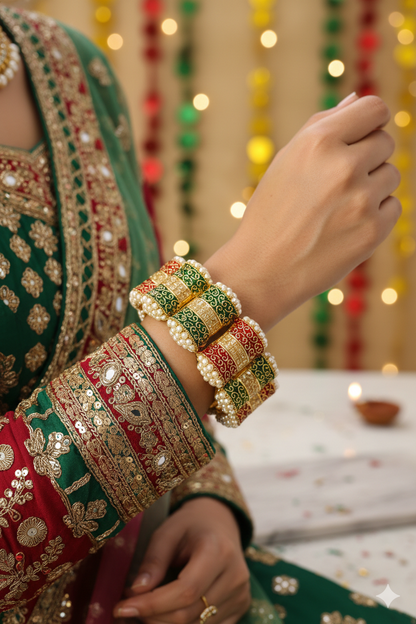 Swara Creations Gold Plated  Handcrafted Bangles SKU(413)