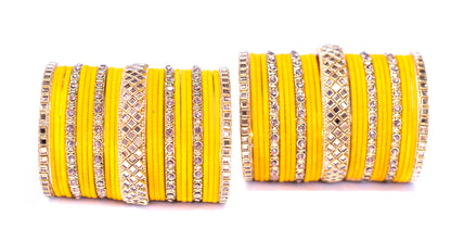 Swara Creations Traditional Red Metal velvet bangles Set with Kundan & Zircon Kadas for Women and Girls|Perfect for Wedding & Festival (25 Pc)
