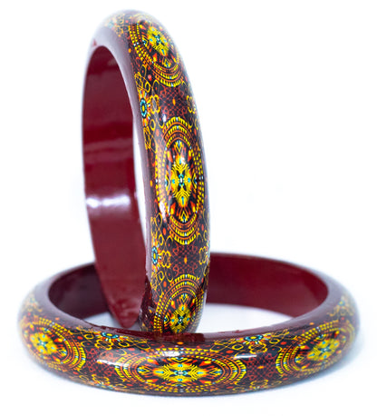 Handmade Multicolor Wooden Bangle set