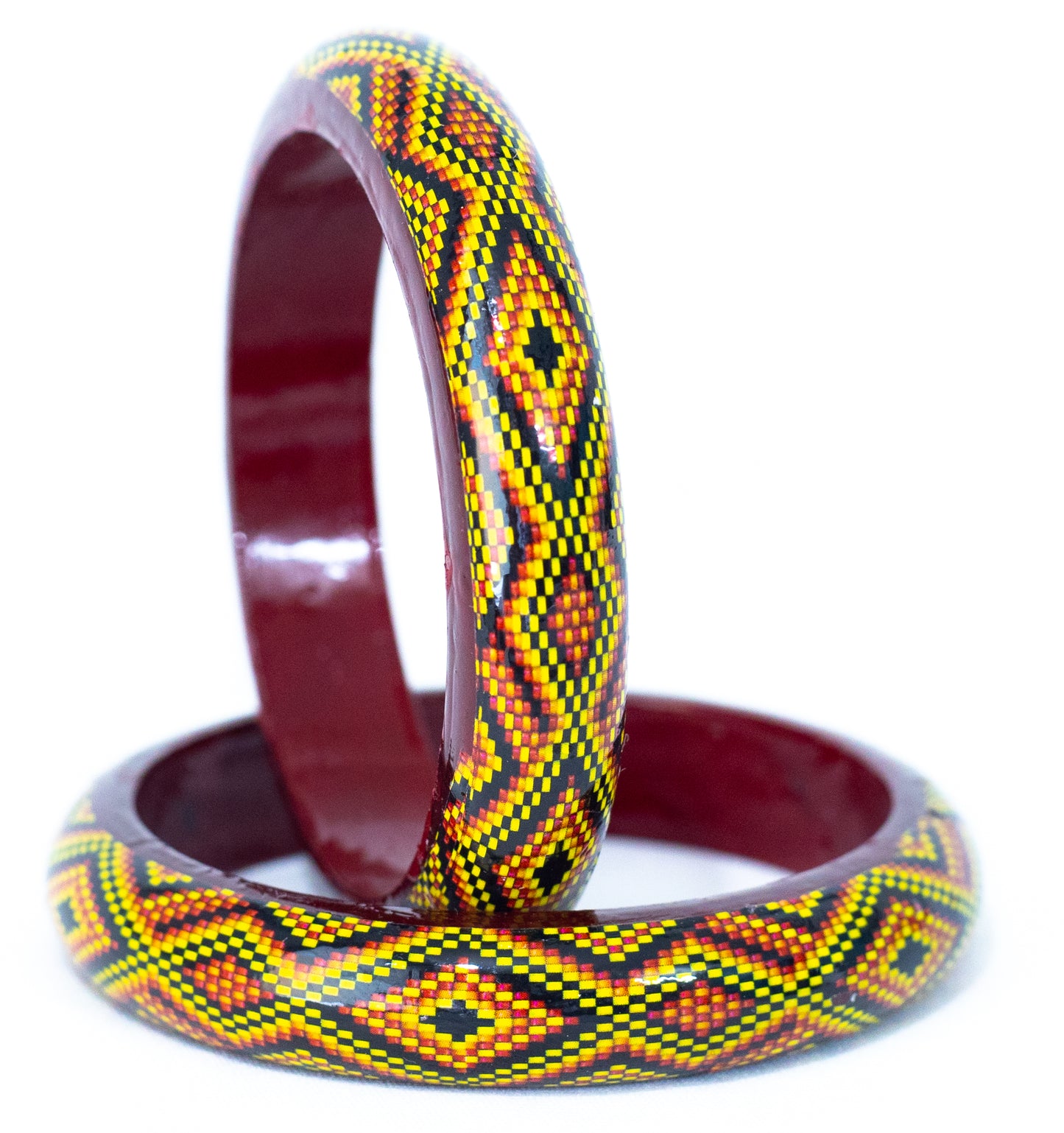 Handmade Multicolor Wooden Bangle set