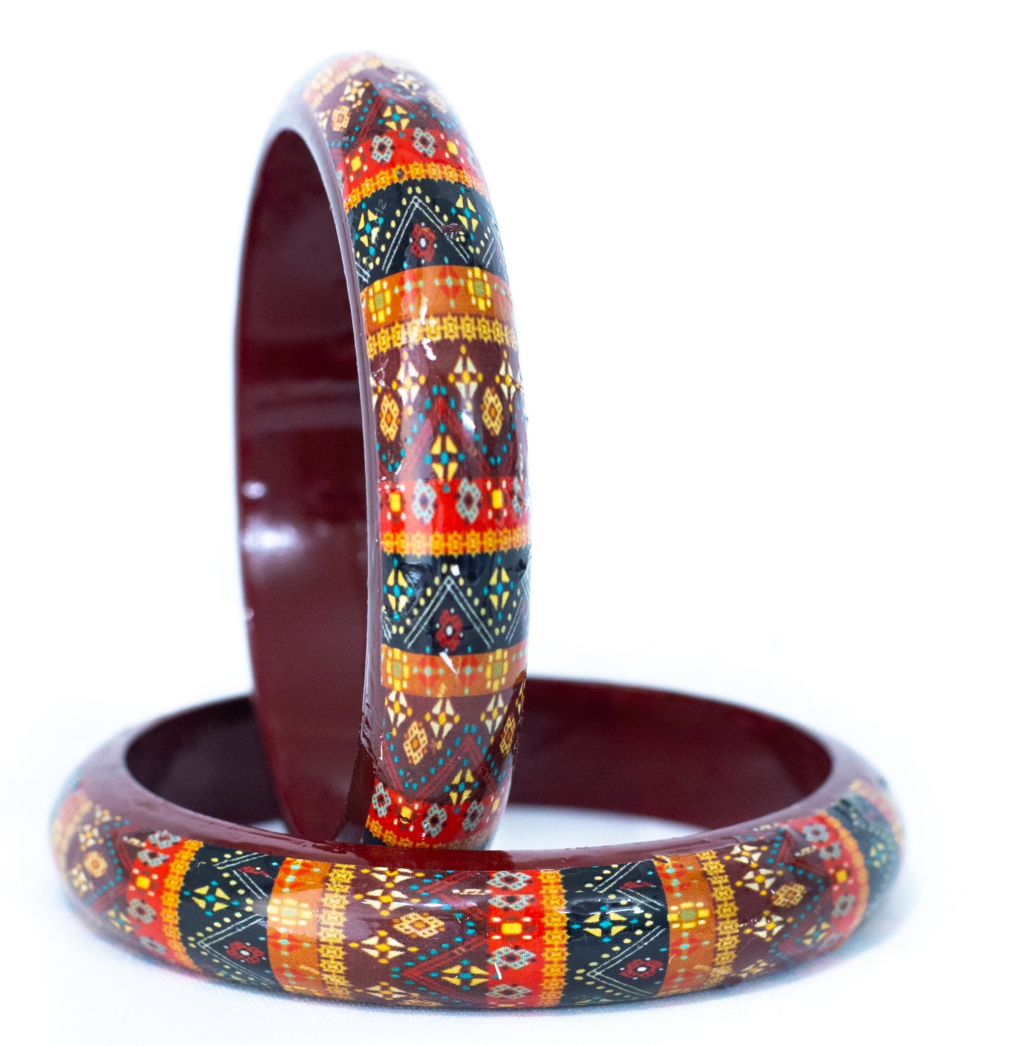 Handmade Multicolor Wooden Bangle set