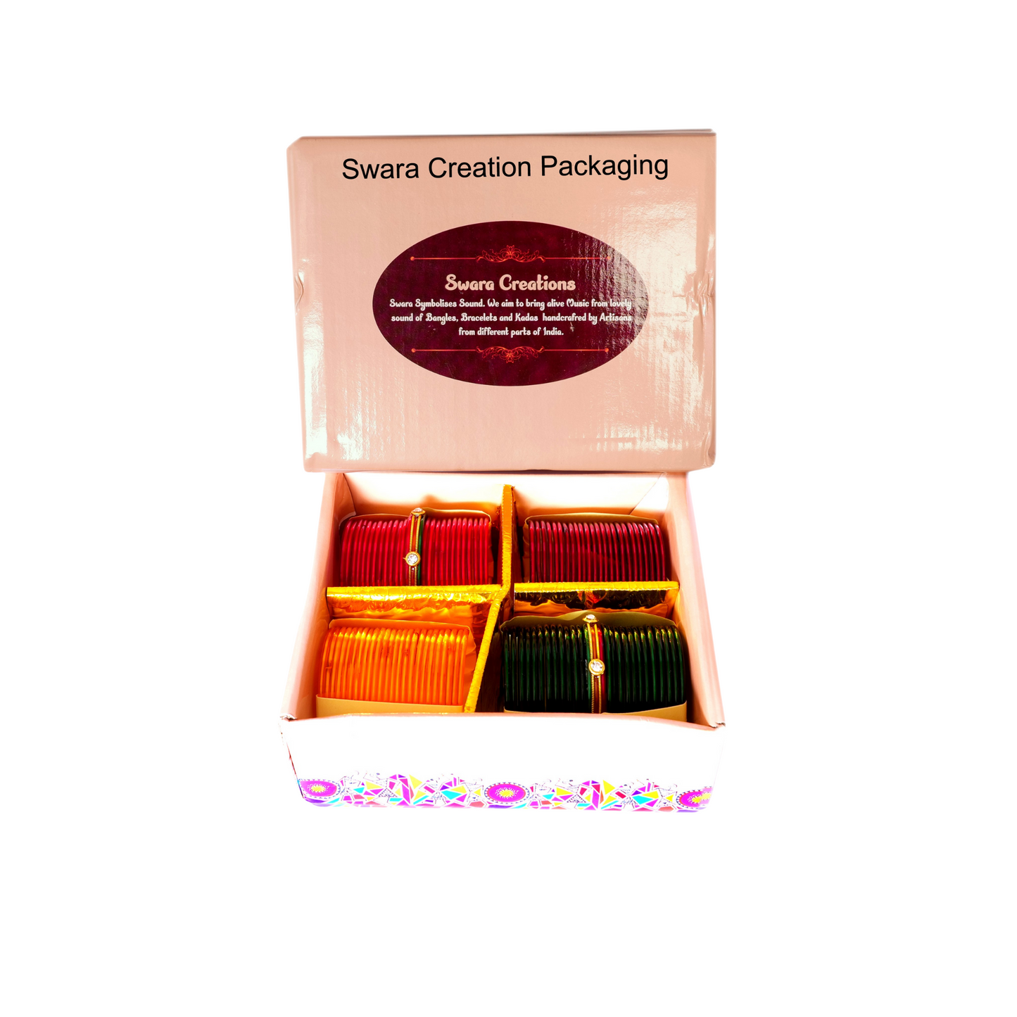 Swara Creations Traditional glass bangles plain all colours/Red Green Brown Yellow combos for Women & girls (SKU113)