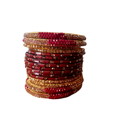 Swara Creations Traditional Glass Bangles Set | Designer wedding/shaadi Special for Women & Girls(SKU156)