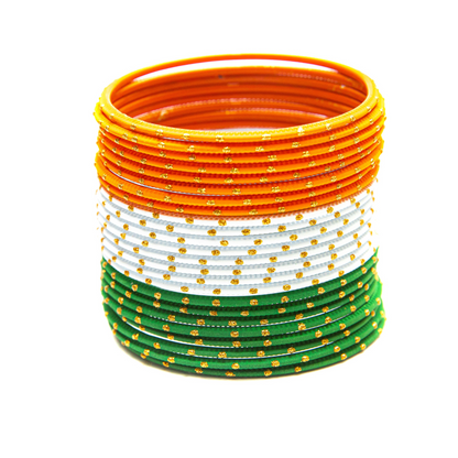 Swara Creations Tricolor  Metal bangles set for Women & Girls(SKU094)
