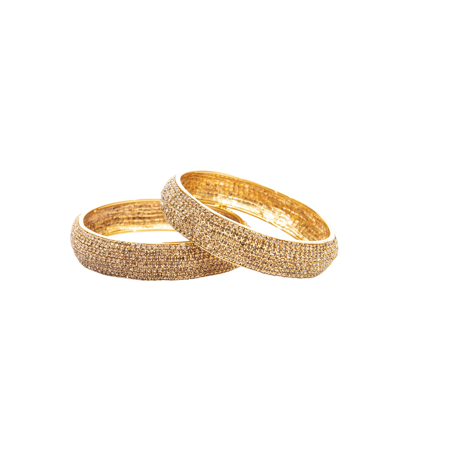 Swara Creations Golden Polish Brass Kada set with Zircon work for Women and Girls(2Pcs)(096)