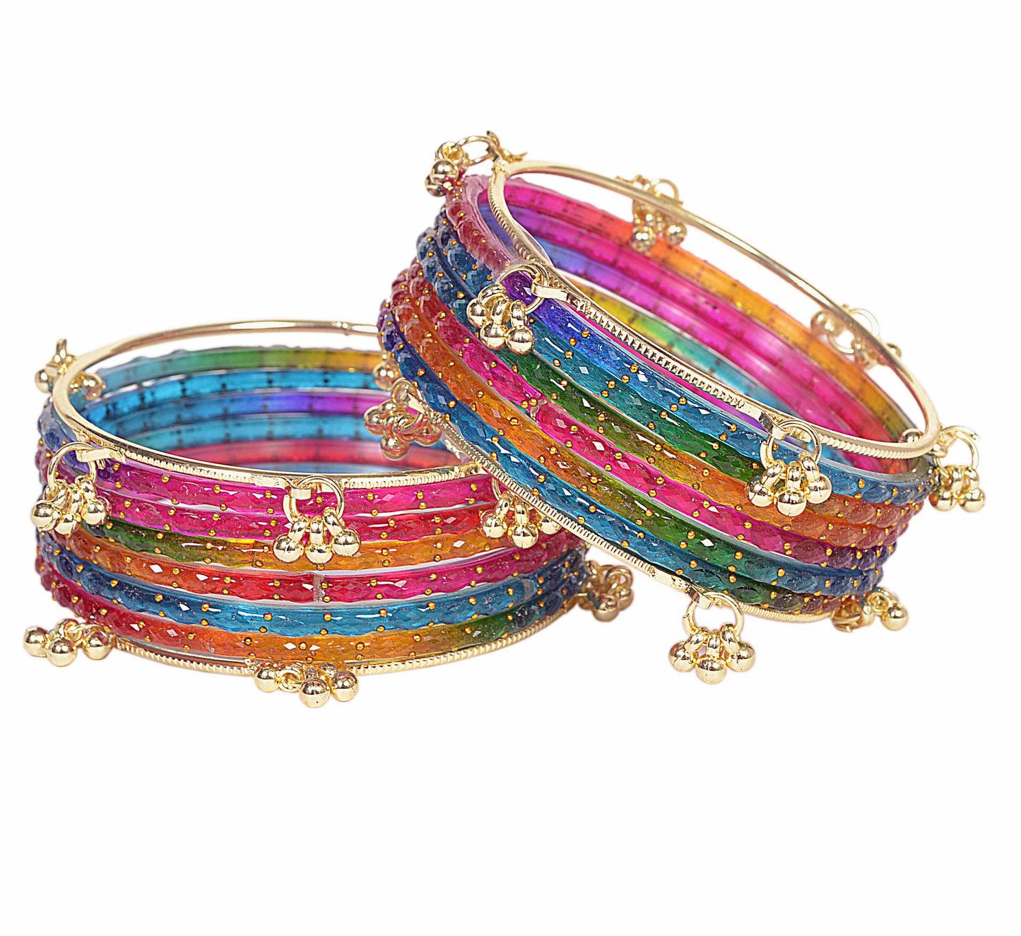 Swara Creations Kashmiri Ghungroo glass Bangles set SKU(415)