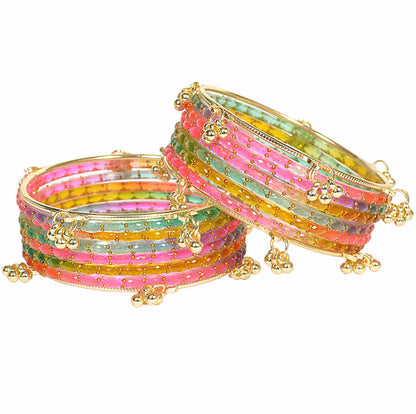 Swara Creations Kashmiri Ghungroo glass Bangles set SKU(415)