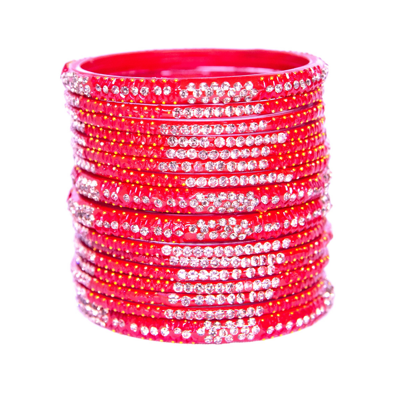 Stonework Multicolor Glass Bangles Set