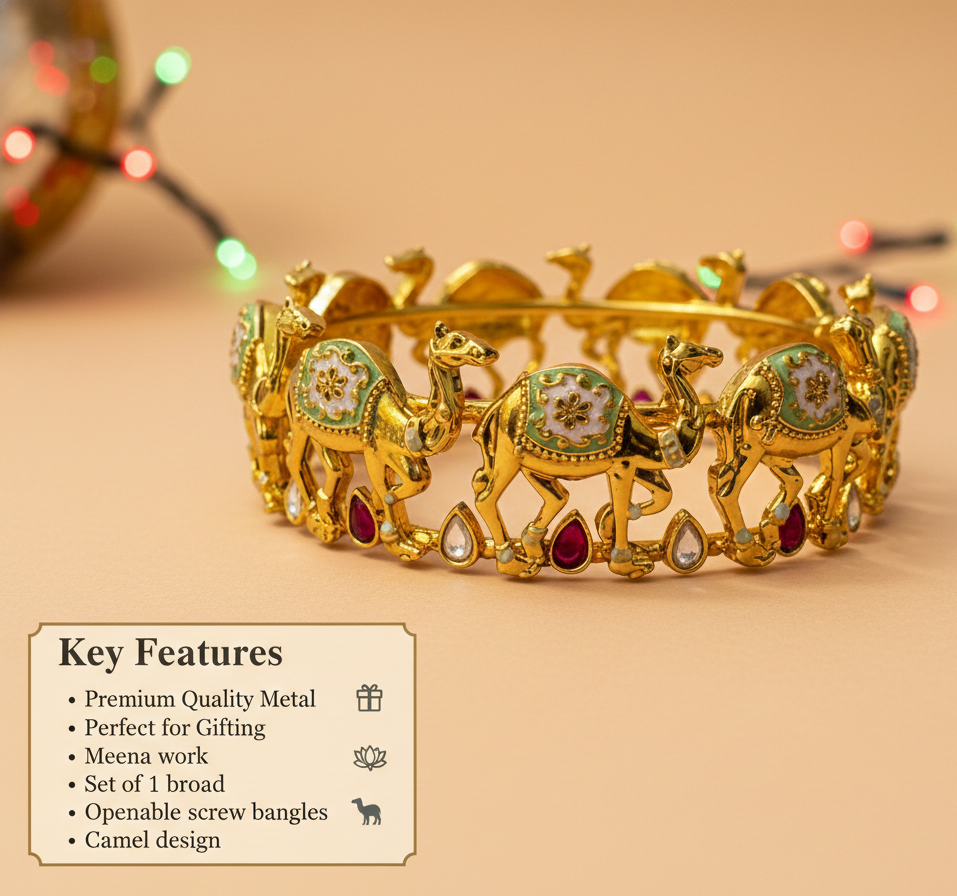 Swara Creations Gold Plated Stylish Kada Bangles SKU(412)