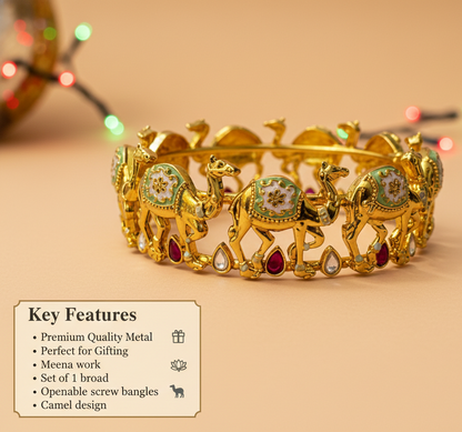 Swara Creations Gold Plated Stylish Kada Bangles SKU(412)